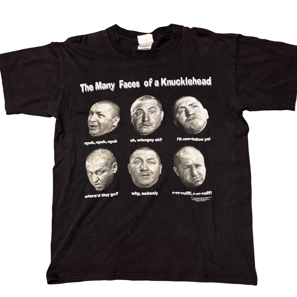 The Three Stooges T-Shirt Mens XL Black Good Vintage 1997 Knucklehead Graphic T